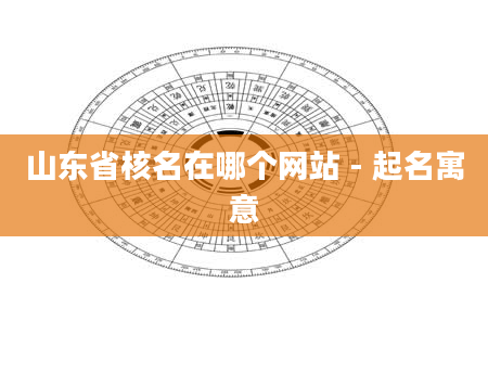 山东省核名在哪个网站 - 起名寓意