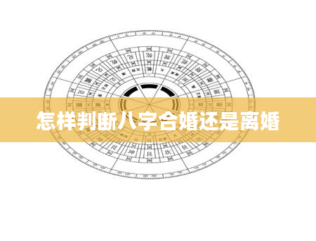 怎样判断八字合婚还是离婚