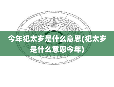 今年犯太岁是什么意思(犯太岁是什么意思今年)
