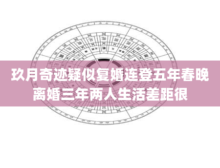 玖月奇迹疑似复婚连登五年春晚离婚三年两人生活差距很