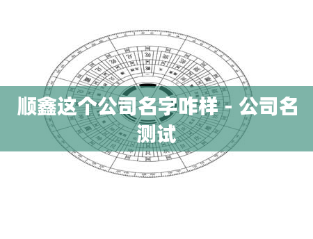 顺鑫这个公司名字咋样 - 公司名测试