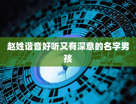 赵姓谐音好听又有深意的名字男孩