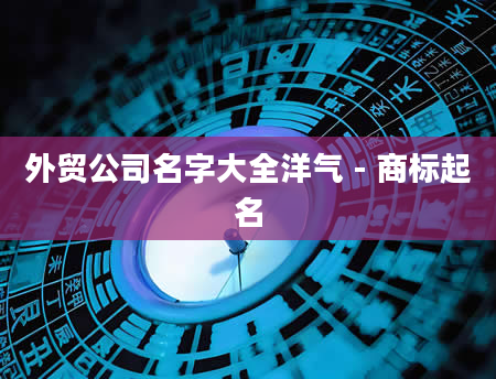 外贸公司名字大全洋气 - 商标起名