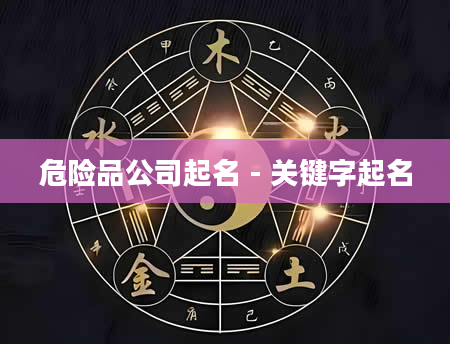 危险品公司起名 - 关键字起名