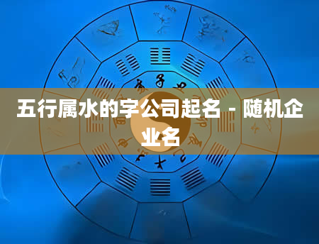 五行属水的字公司起名 - 随机企业名