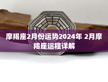 摩羯座2月份运势2024年 2月摩羯座运程详解