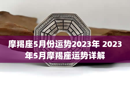 摩羯座5月份运势2023年 2023年5月摩羯座运势详解
