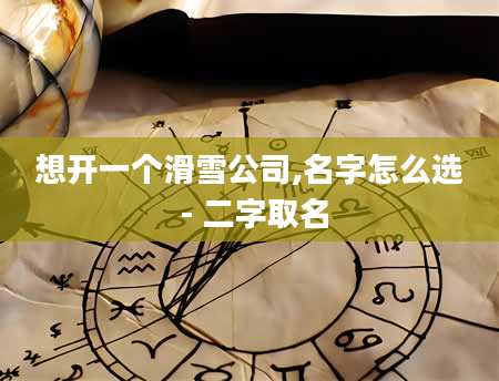 想开一个滑雪公司,名字怎么选 - 二字取名