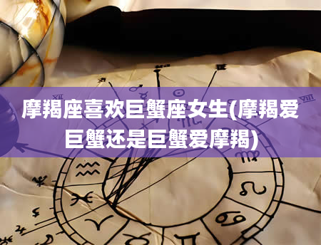 摩羯座喜欢巨蟹座女生(摩羯爱巨蟹还是巨蟹爱摩羯)