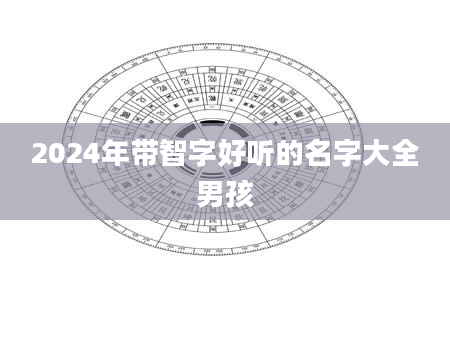 2024年带智字好听的名字大全男孩