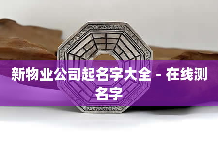 新物业公司起名字大全 - 在线测名字