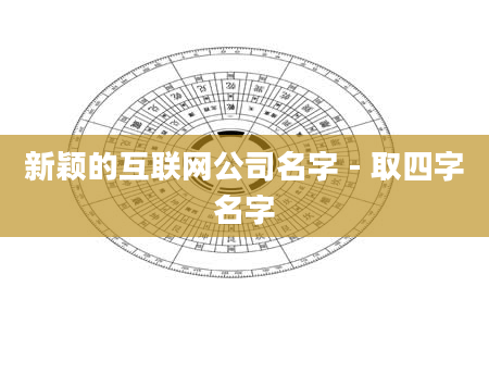 新颖的互联网公司名字 - 取四字名字