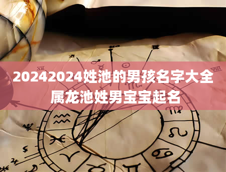 20242024姓池的男孩名字大全 属龙池姓男宝宝起名