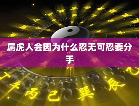 属虎人会因为什么忍无可忍要分手