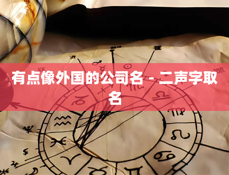 有点像外国的公司名 - 二声字取名