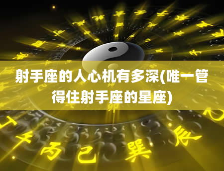 射手座的人心机有多深(唯一管得住射手座的星座)