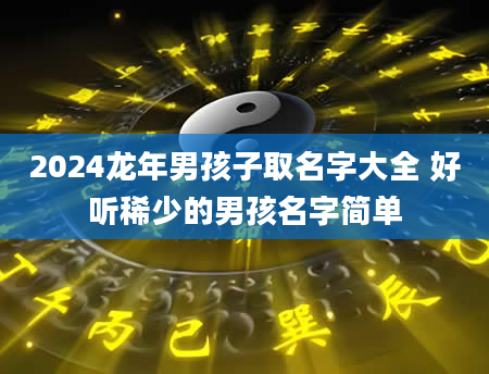 2024龙年男孩子取名字大全 好听稀少的男孩名字简单