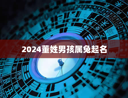 2024董姓男孩属兔起名