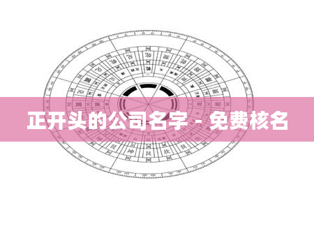 正开头的公司名字 - 免费核名