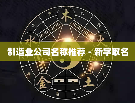 制造业公司名称推荐 - 新字取名