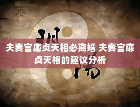 夫妻宫廉贞天相必离婚 夫妻宫廉贞天相的建议分析