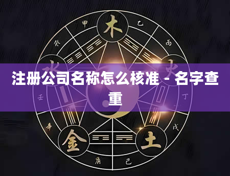 注册公司名称怎么核准 - 名字查重