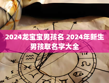 2024龙宝宝男孩名 2024年新生男孩取名字大全