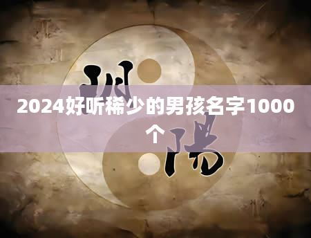2024好听稀少的男孩名字1000个
