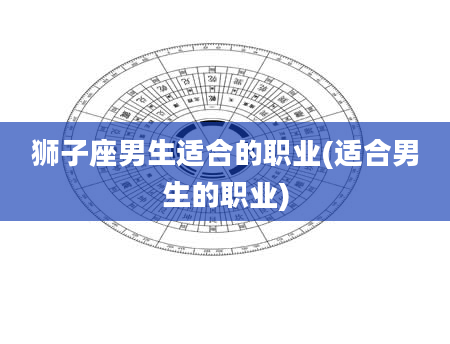 狮子座男生适合的职业(适合男生的职业)