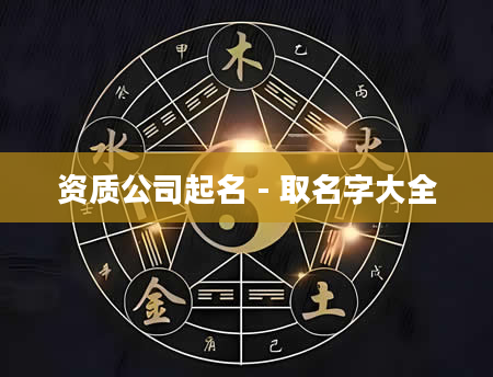资质公司起名 - 取名字大全