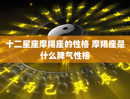 十二星座摩羯座的性格 摩羯座是什么脾气性格
