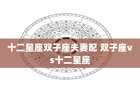 十二星座双子座夫妻配 双子座vs十二星座