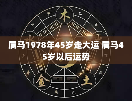 属马1978年45岁走大运 属马45岁以后运势