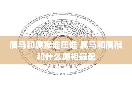 属马和属猴谁压谁 属马和属猴和什么属相最配