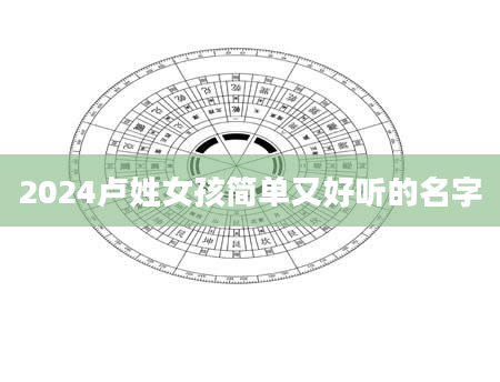 2024卢姓女孩简单又好听的名字