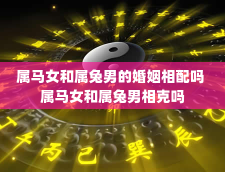 属马女和属兔男的婚姻相配吗 属马女和属兔男相克吗