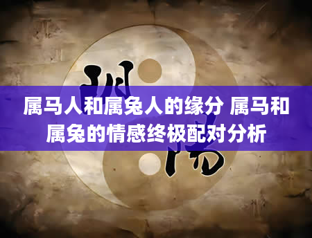 属马人和属兔人的缘分 属马和属兔的情感终极配对分析