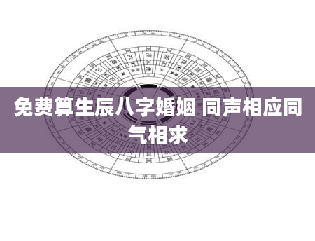 免费算生辰八字婚姻 同声相应同气相求