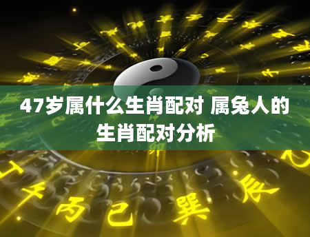 47岁属什么生肖配对 属兔人的生肖配对分析