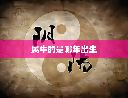 属牛的是哪年出生