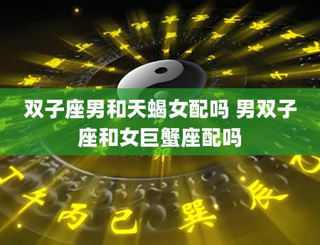 双子座男和天蝎女配吗 男双子座和女巨蟹座配吗