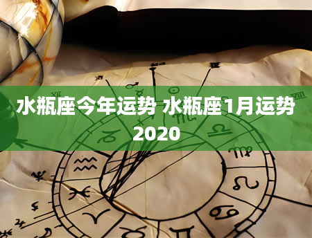 水瓶座今年运势 水瓶座1月运势2020