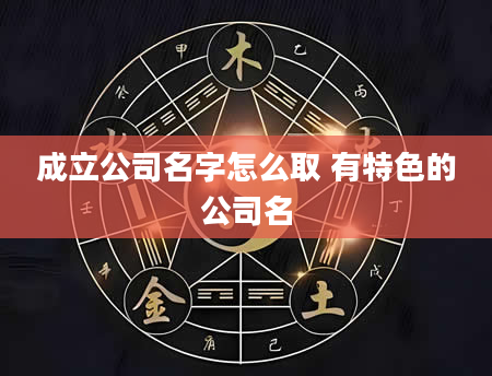 成立公司名字怎么取 有特色的公司名