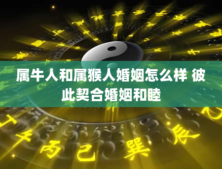 属牛人和属猴人婚姻怎么样 彼此契合婚姻和睦