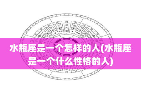 水瓶座是一个怎样的人(水瓶座是一个什么性格的人)