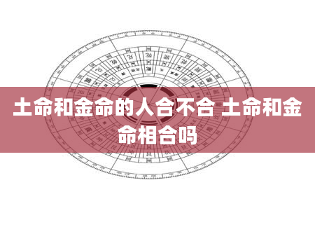 土命和金命的人合不合 土命和金命相合吗