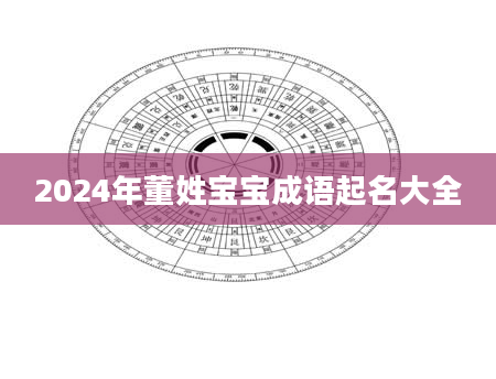 2024年董姓宝宝成语起名大全