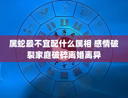 属蛇最不宜配什么属相 感情破裂家庭破碎离婚离异