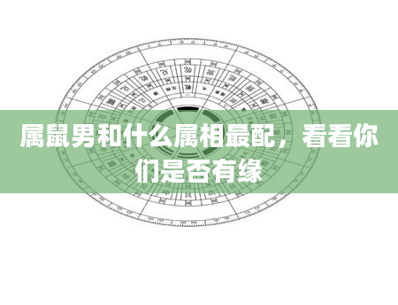 属鼠男和什么属相最配，看看你们是否有缘