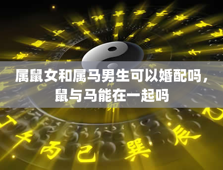 属鼠女和属马男生可以婚配吗，鼠与马能在一起吗
